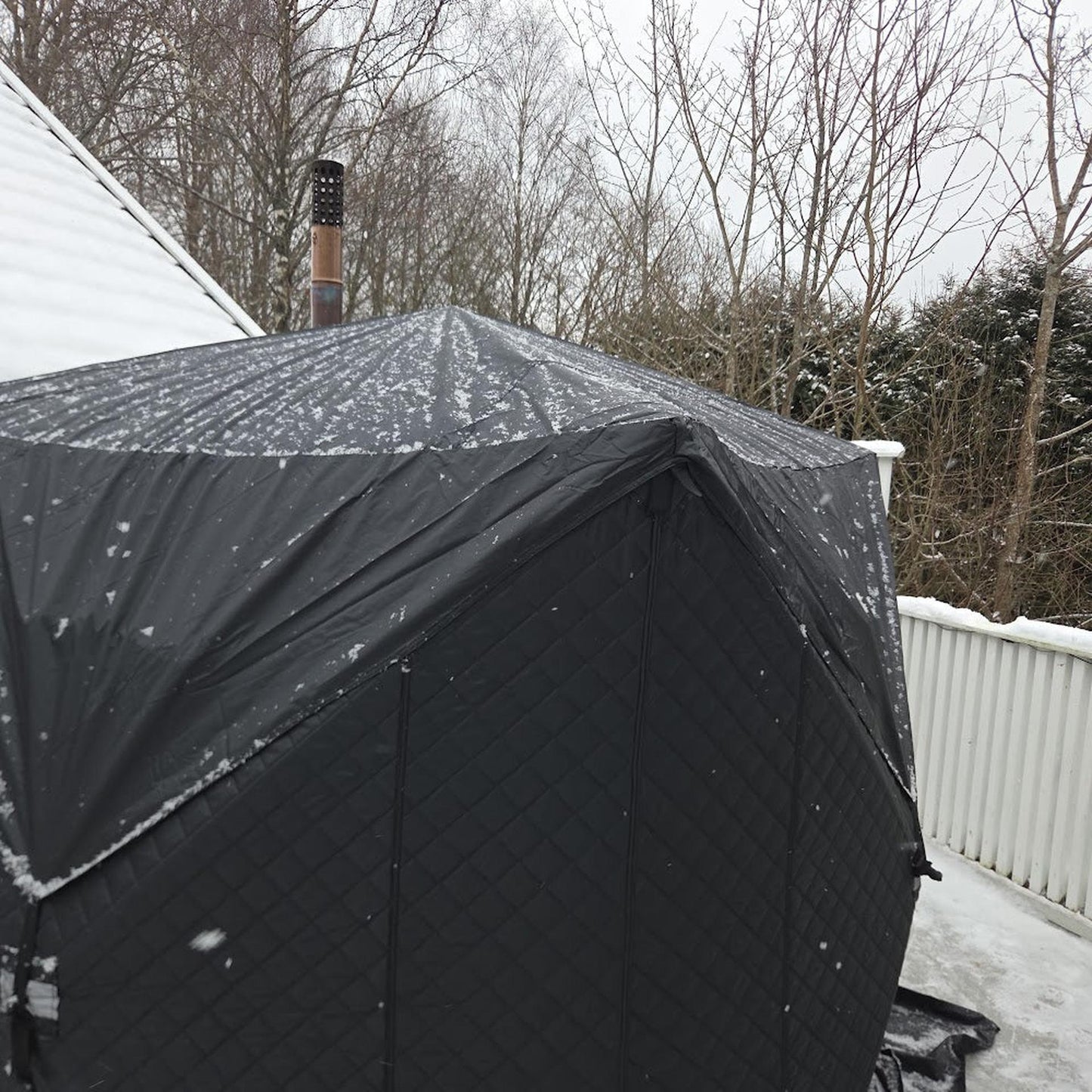 Regntrekk til badstutelt, Svalerød.