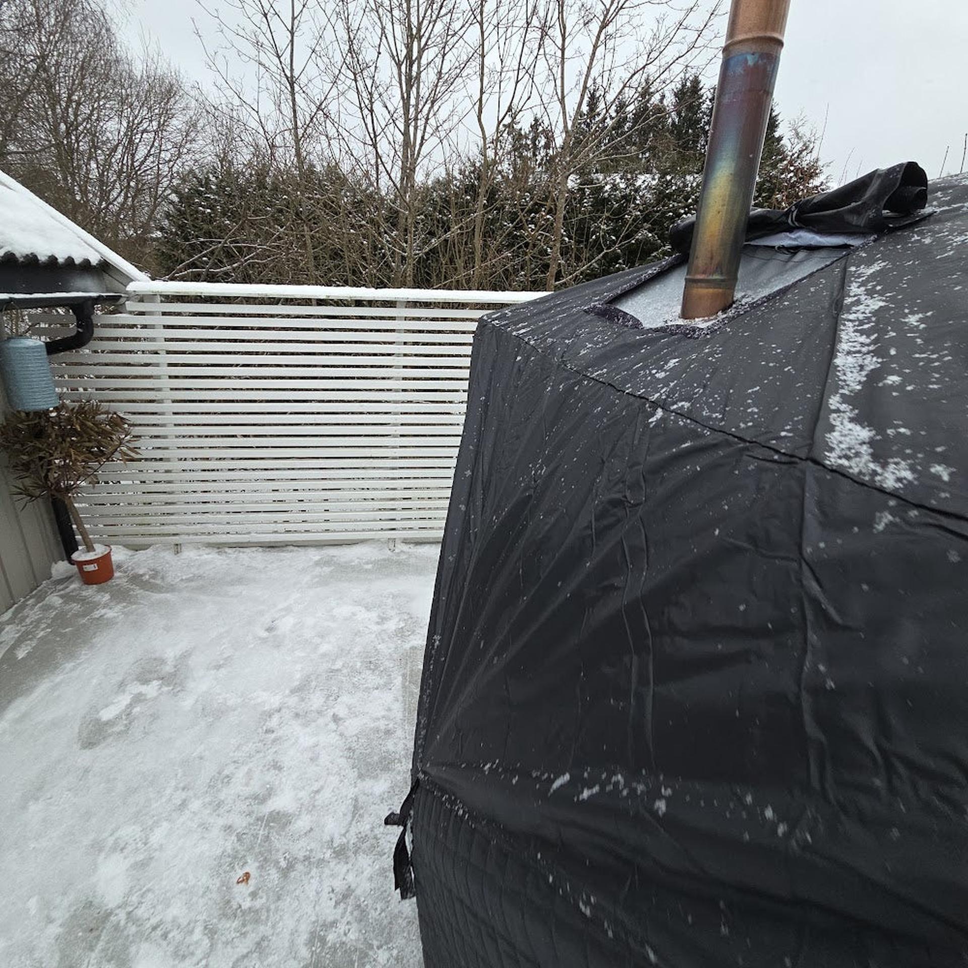 Regntrekk til badstutelt, Svalerød.